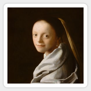 Study of a Young Woman by Jan Vermeer Sticker